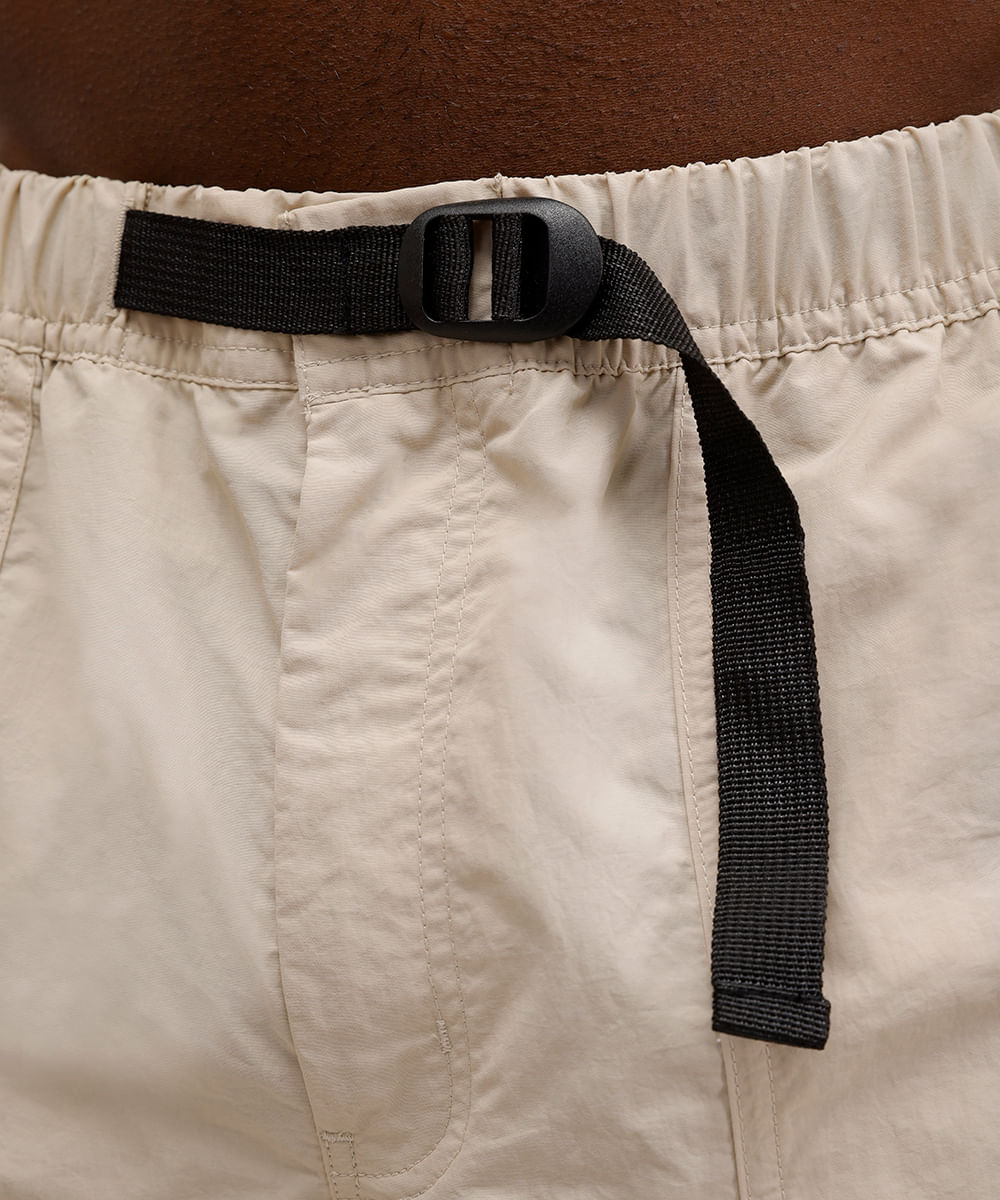 short boardshort masculino de poliamida  bege