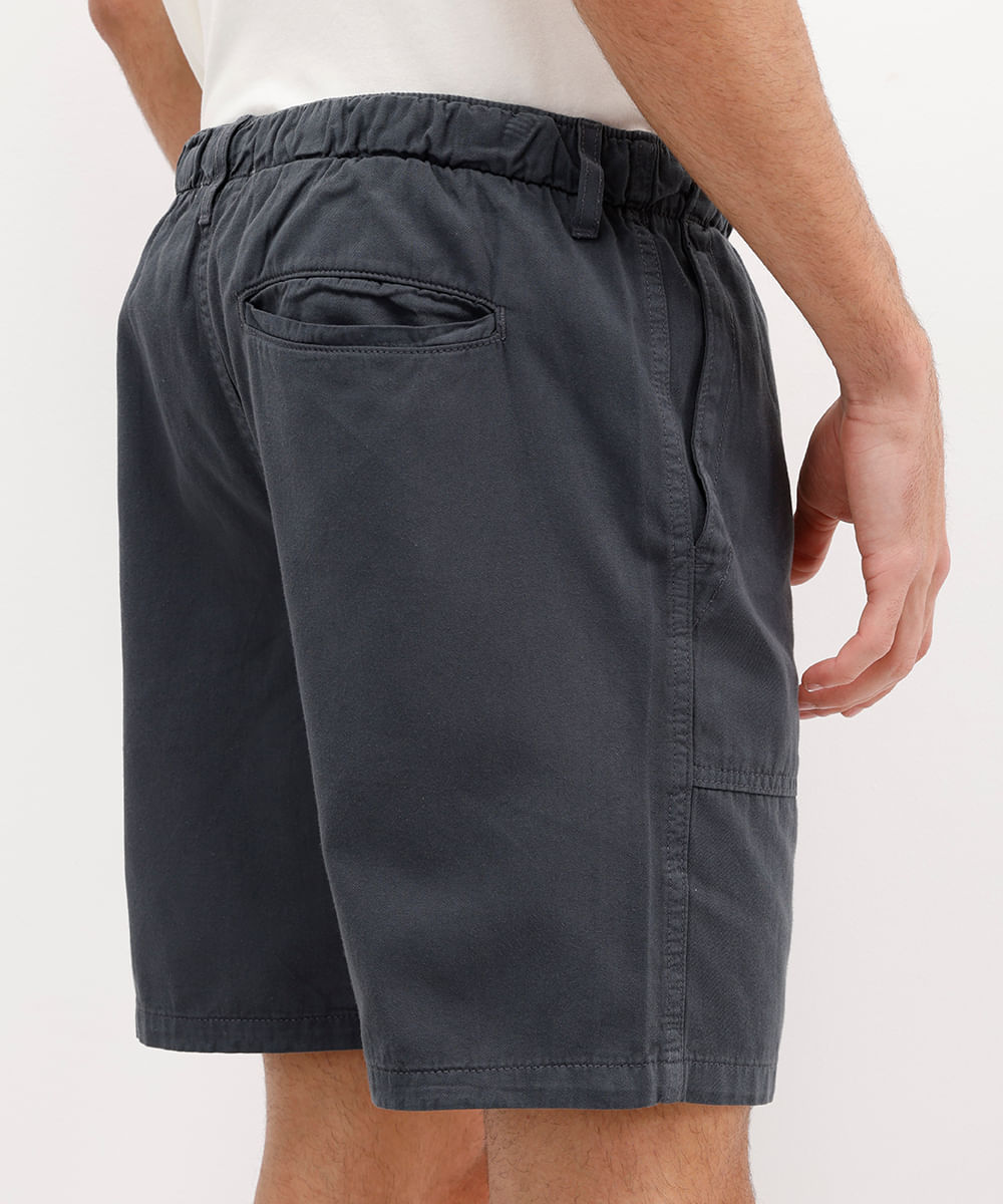 bermuda jogger masculina de sarja cinza