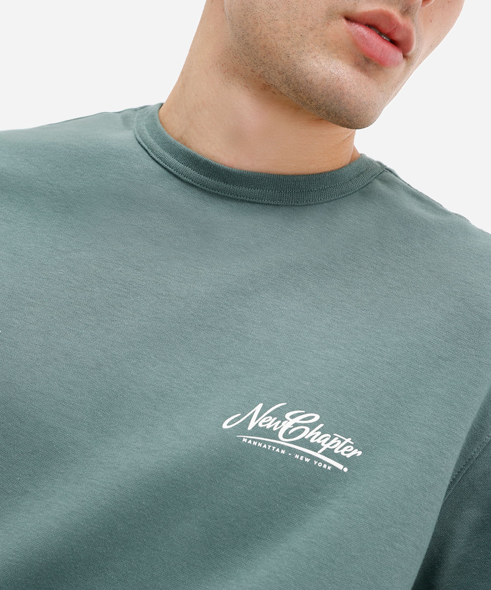 camiseta masculina com algodão new chapter verde