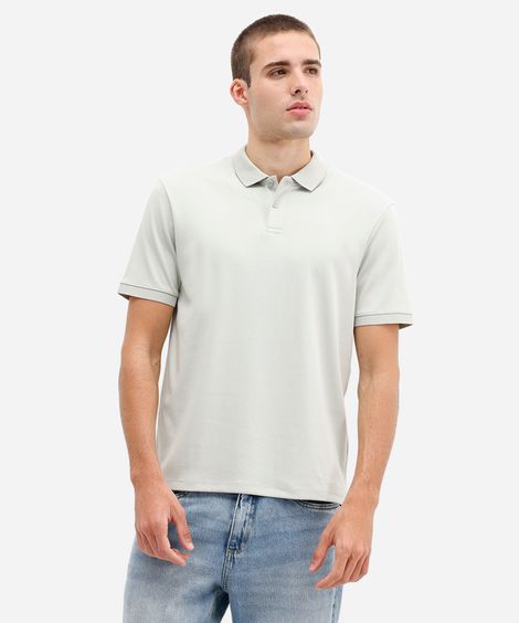 polo masculina de algodão peruano manga curta verde