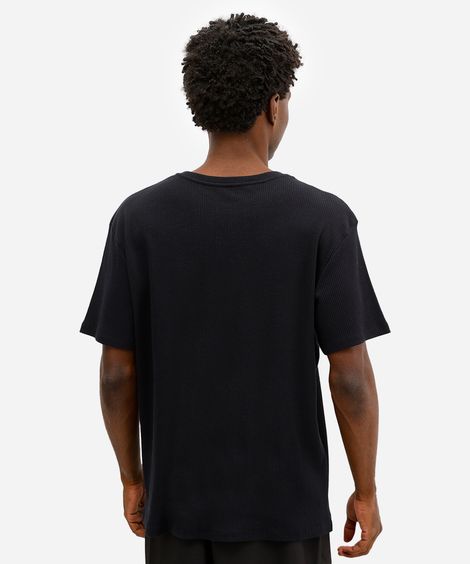 camiseta comfort masculina de algodão texturizada infinite possibilities preta