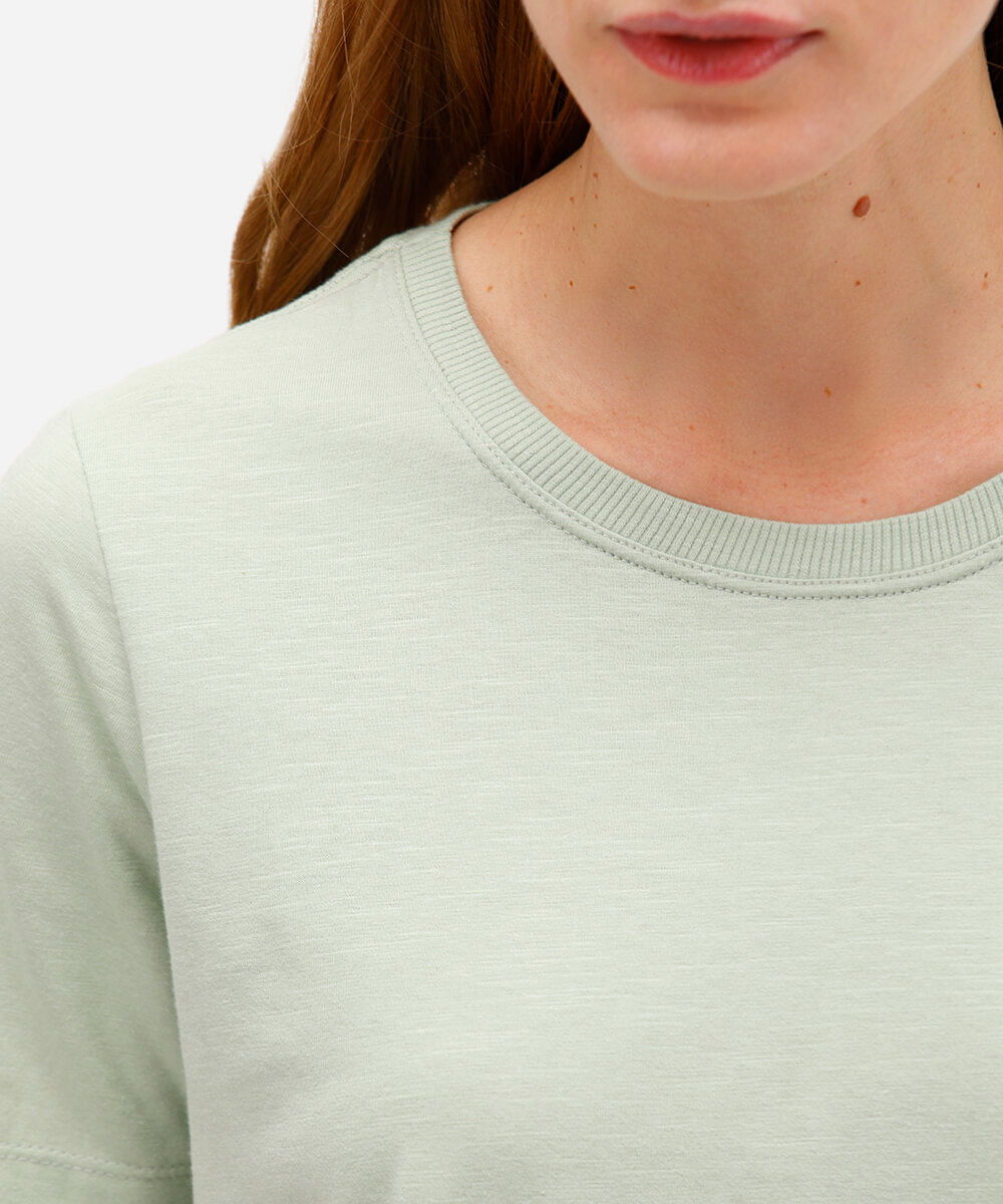 blusa básica feminina de algodão manga curta verde