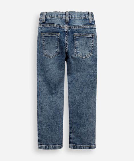 calça skinny infantil jeans destroyed azul