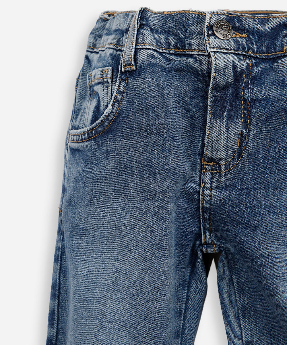 calça skinny infantil jeans destroyed azul