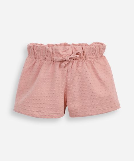 short clochard infantil texturizado rosa