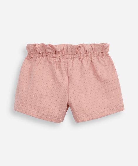 short clochard infantil texturizado rosa