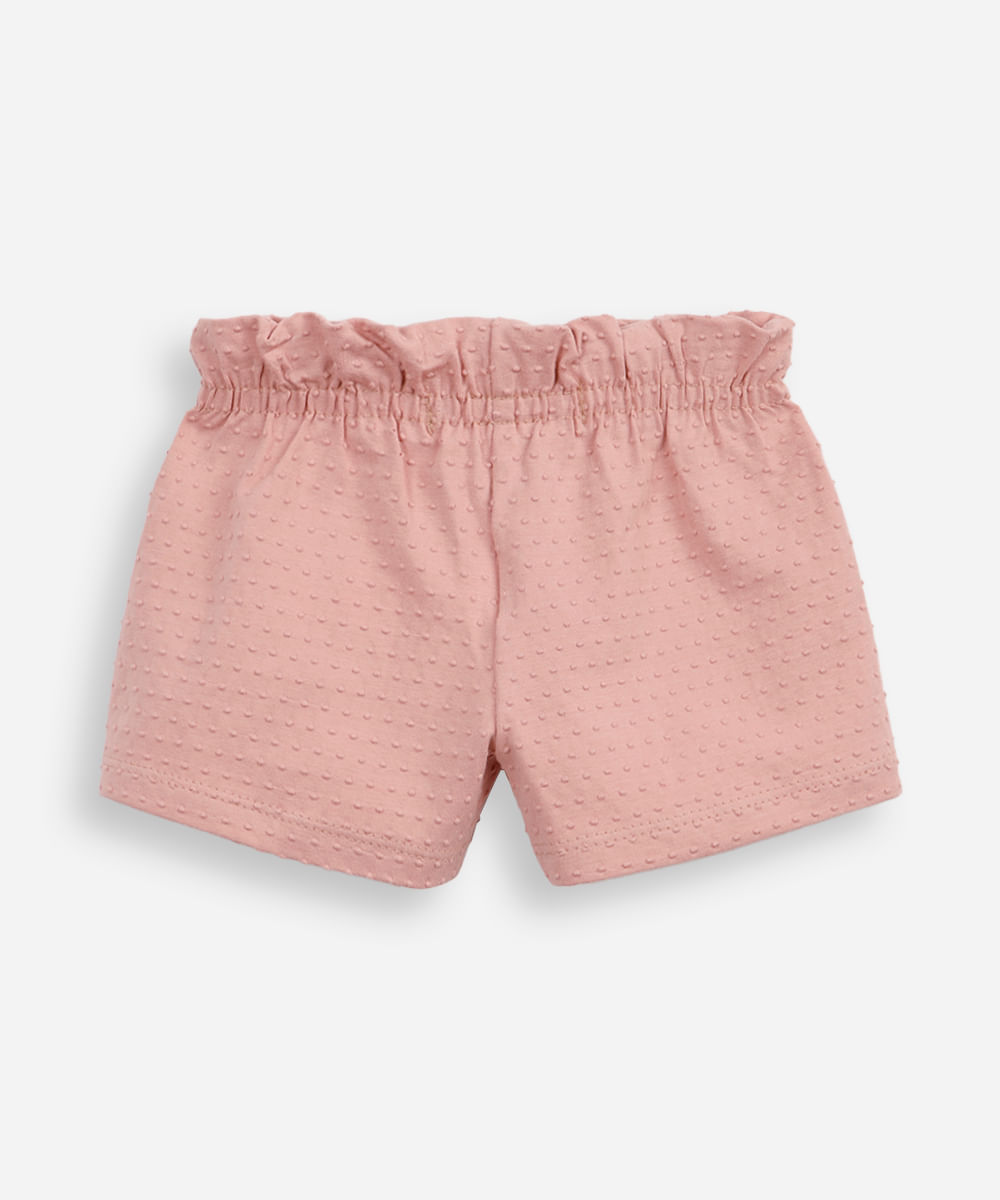 short clochard infantil texturizado rosa