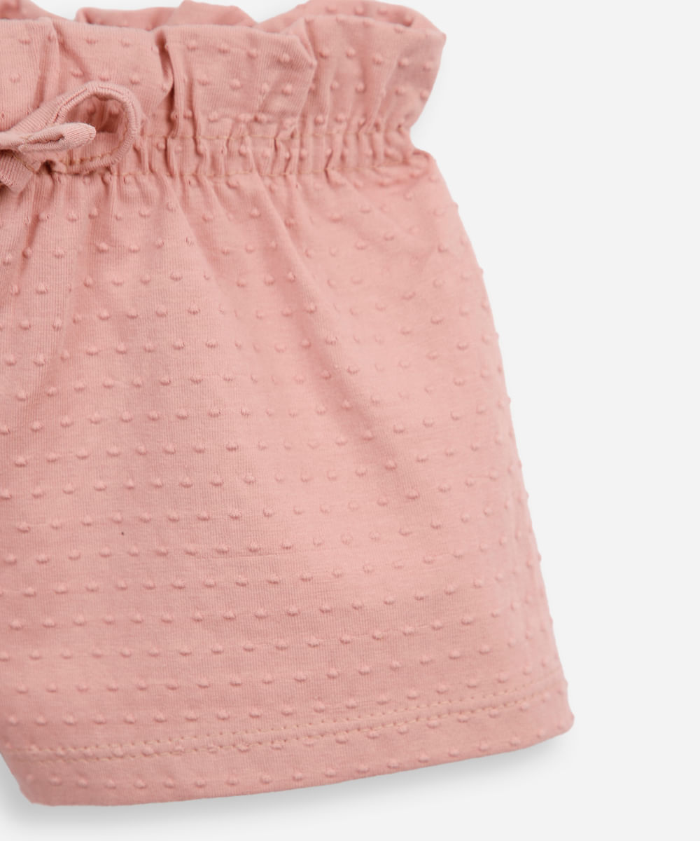 short clochard infantil texturizado rosa