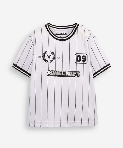 camiseta esportiva infantil minecraft off white