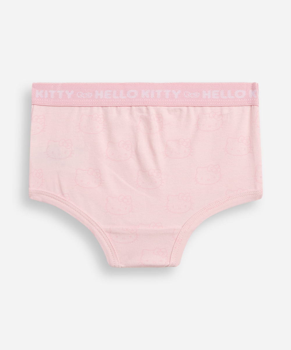 kit de 2 calcinhas infantis biquíni hello kitty rosa
