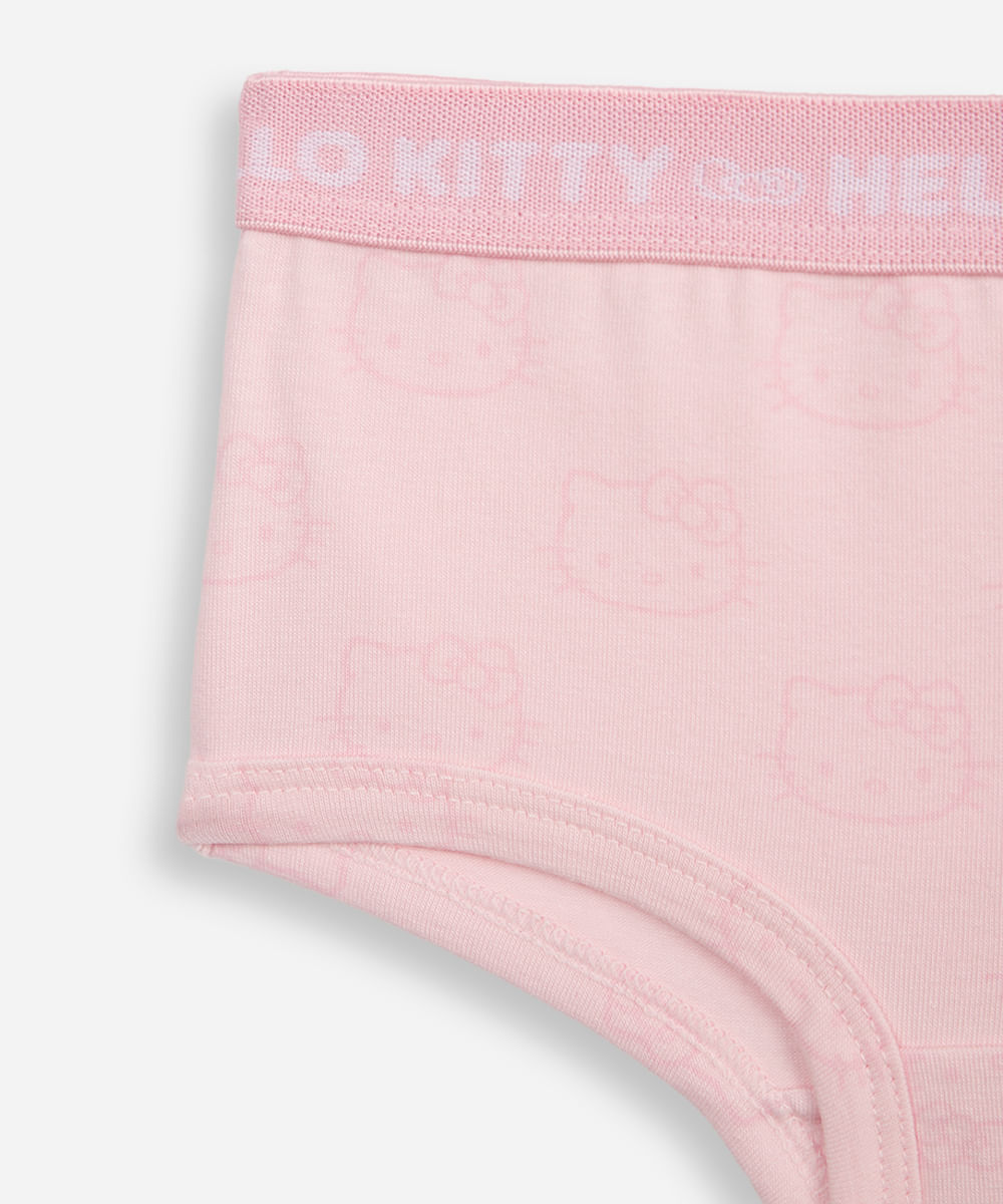 kit de 2 calcinhas infantis biquíni hello kitty rosa