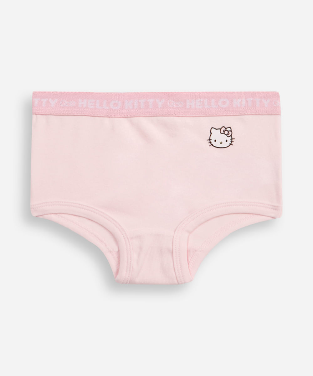 kit de 2 calcinhas infantis biquíni hello kitty rosa