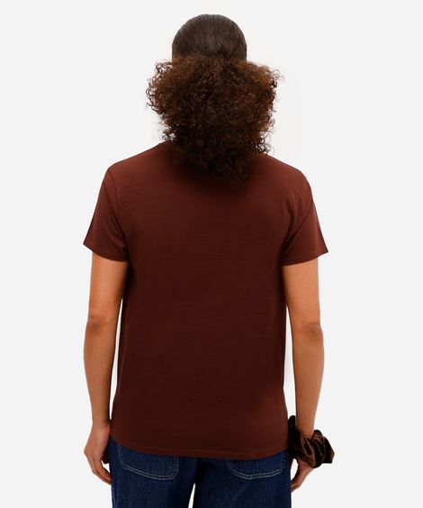 camiseta feminina de algodão coffee crew marrom