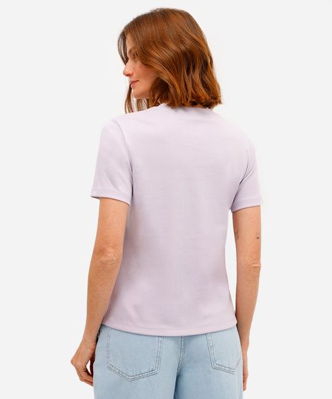 camiseta classic feminina de algodão peruano interlock lilás