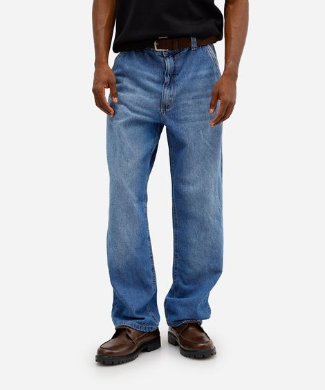 calça baggy masculina jeans azul