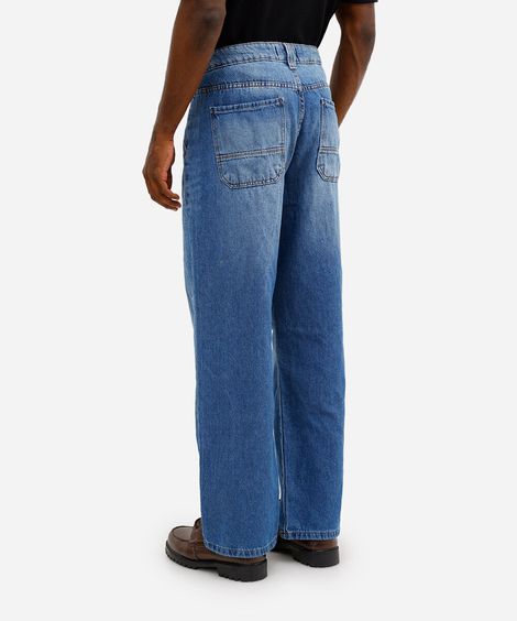 calça baggy masculina jeans azul
