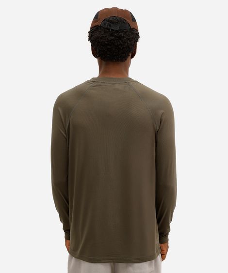 camiseta raglan masculina com proteção uv verde