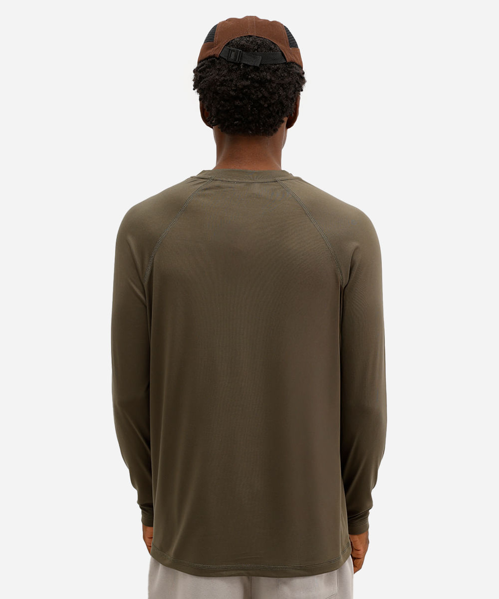 camiseta raglan masculina com proteção uv verde