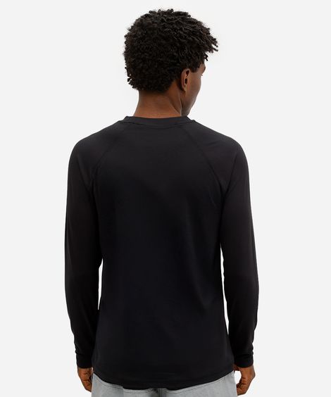 camiseta raglan masculina com proteção uv preta
