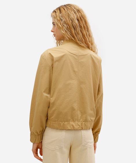 jaqueta bomber feminina com algodão amarela