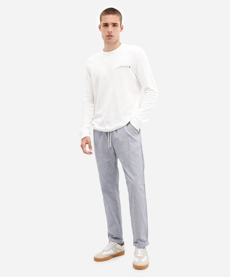 calça jogger masculina de algodão texturizada  azul
