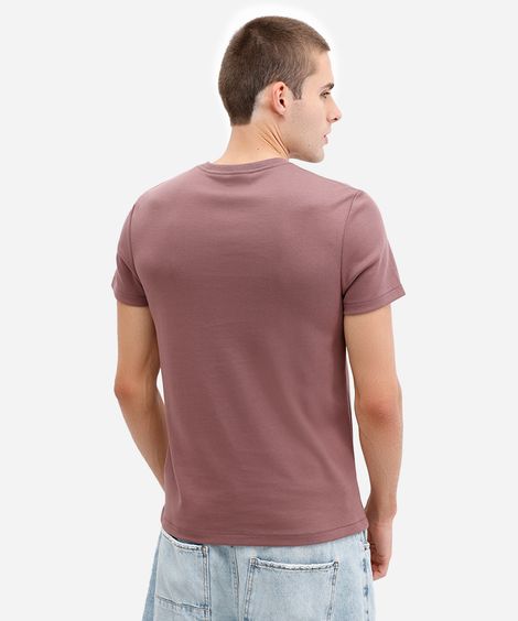 camiseta de algodão peruano slim fit roxa