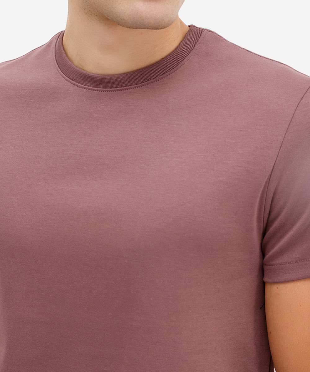 camiseta de algodão peruano slim fit roxa