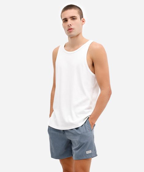 bermuda masculina em suede com bolsos elástico e cordão cinza