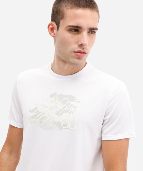 camiseta masculina esportiva camuflada branca
