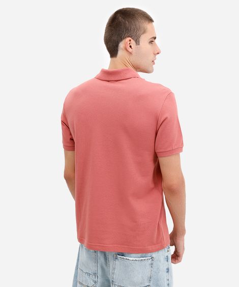 polo básica masculina manga curta laranja
