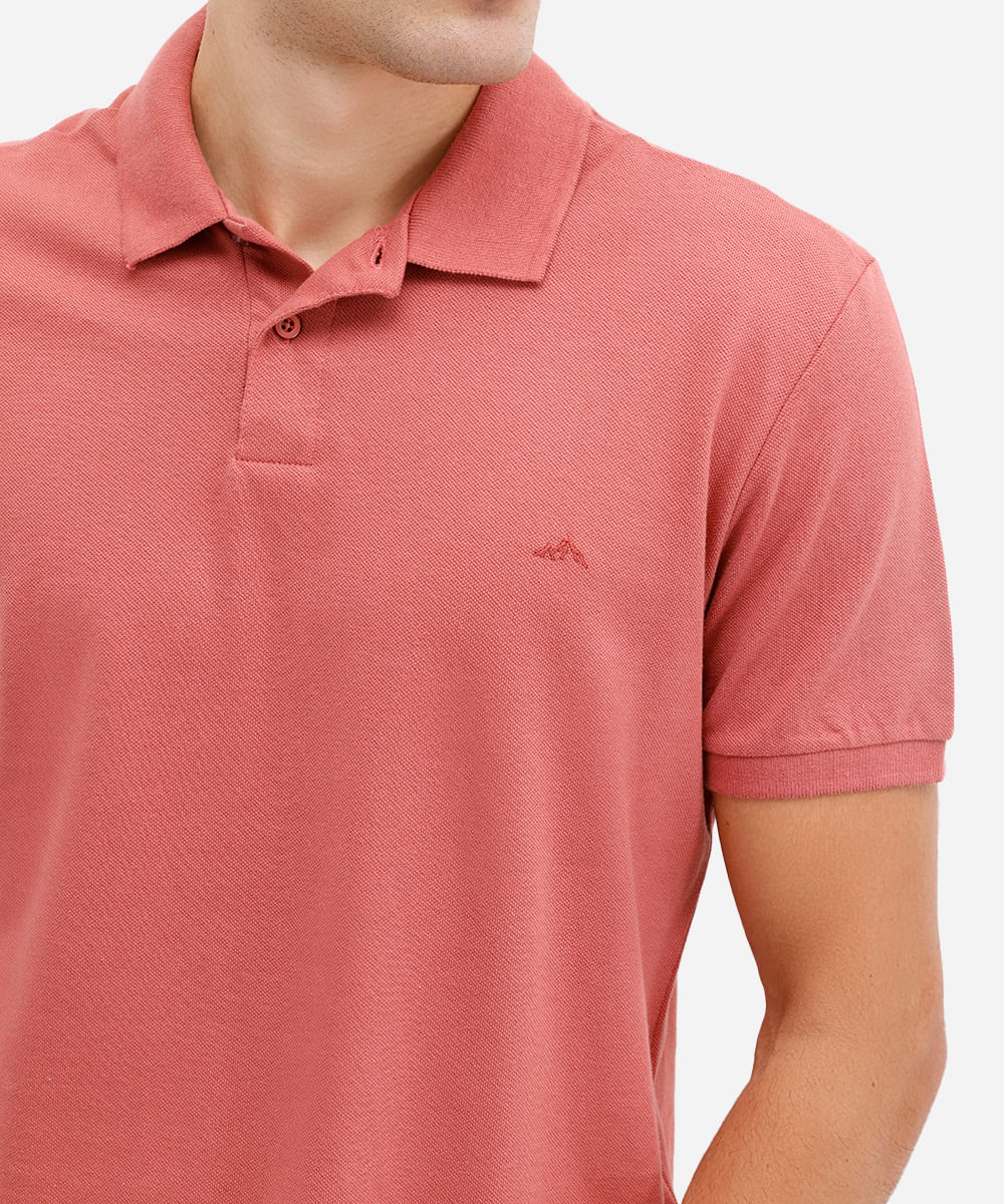 polo básica masculina manga curta laranja