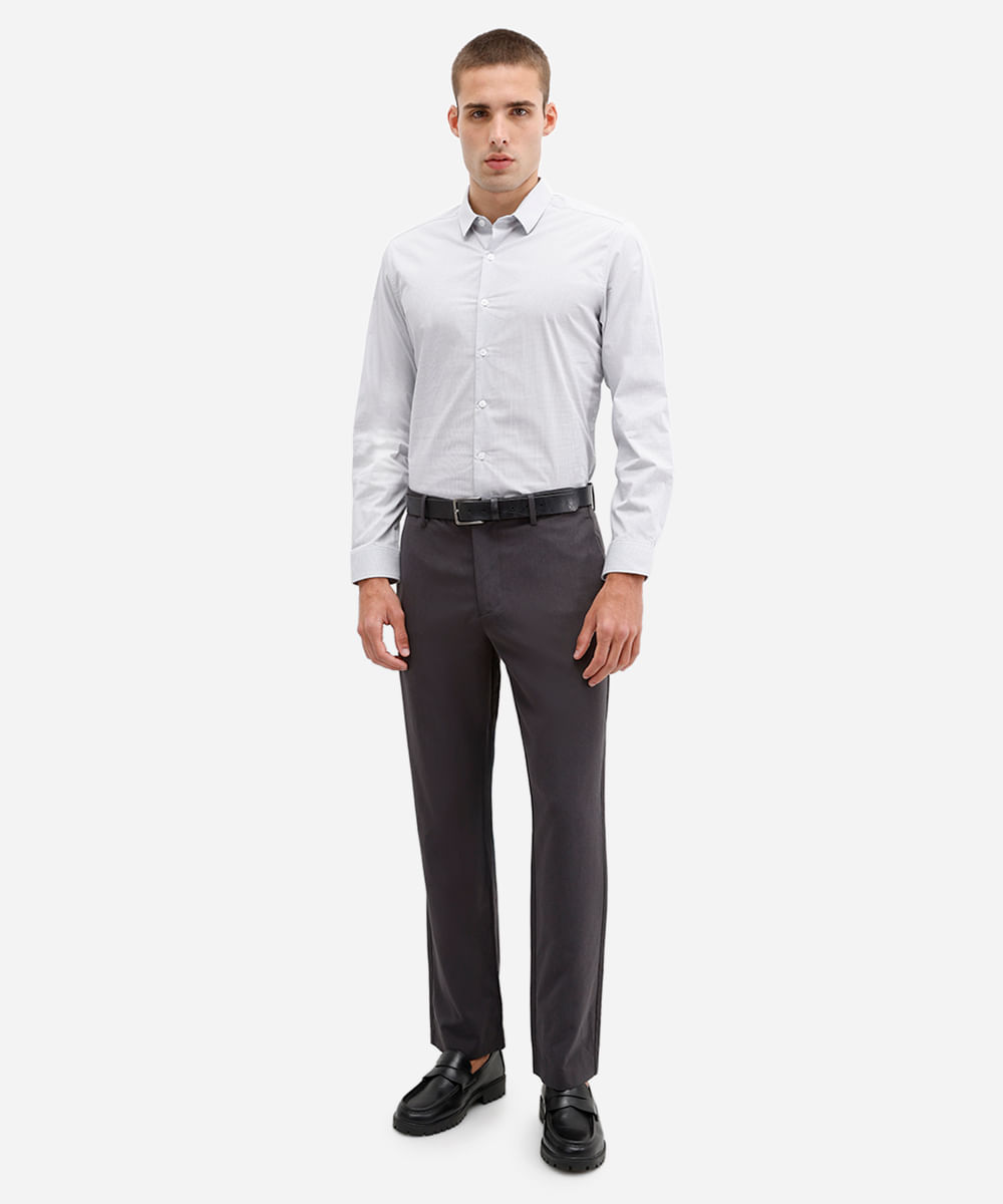 camisa masculina manga longa listrada  azul