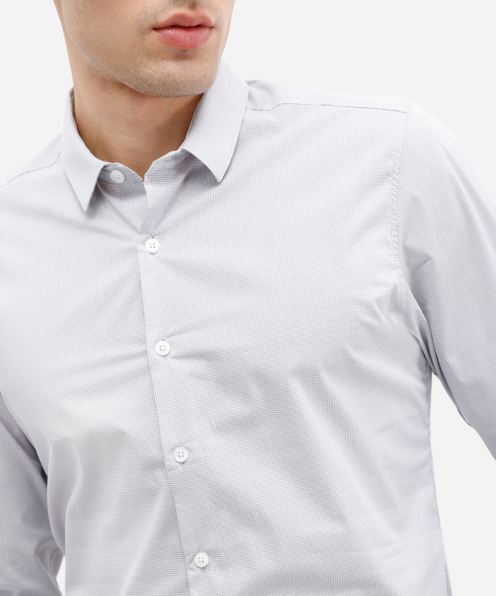 camisa masculina manga longa listrada  azul