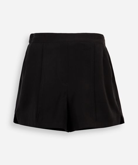 short de alfaiataria juvenil com nervura - preto