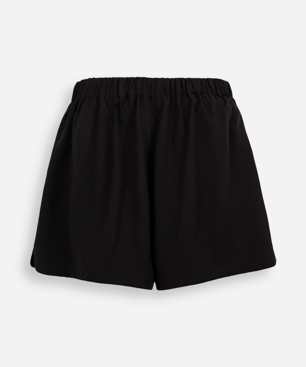 short de alfaiataria juvenil com nervura - preto