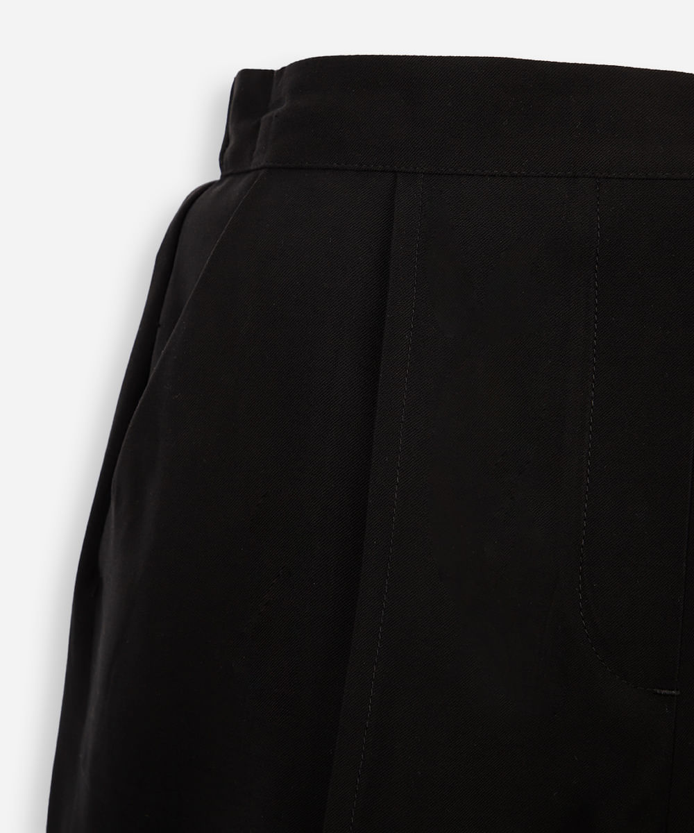 short de alfaiataria juvenil com nervura - preto