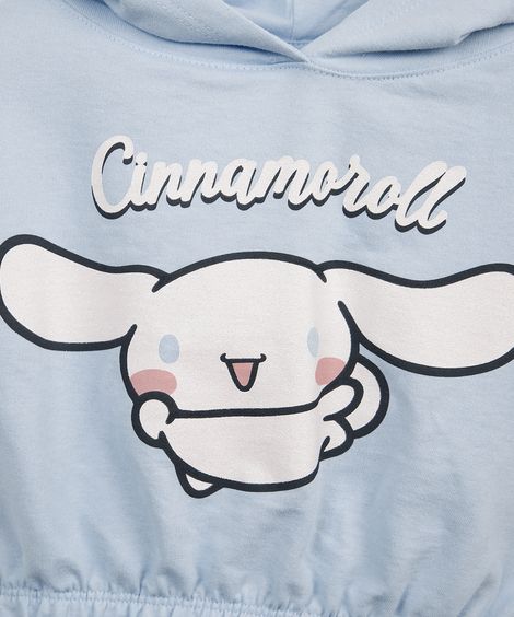 conjunto curto infantil com capuz cinnamoroll azul