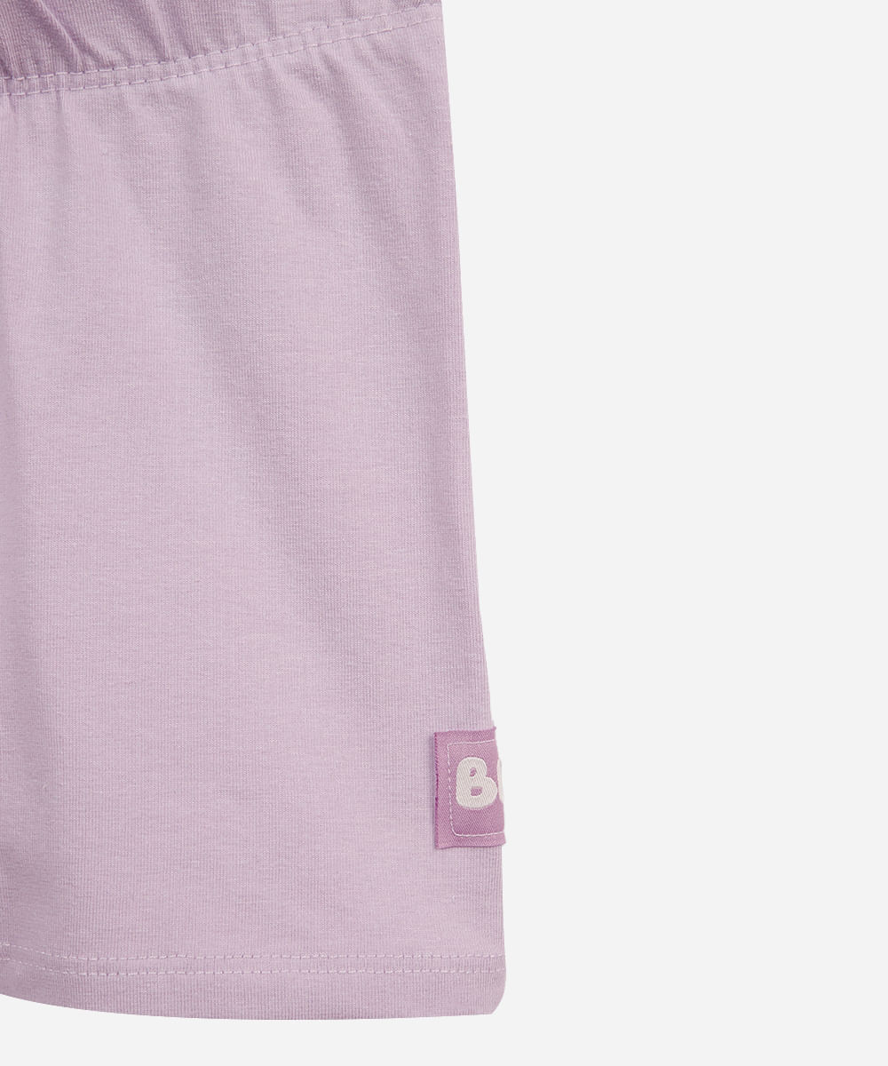 conjunto curto infantil de algodão bluey listrado lilás
