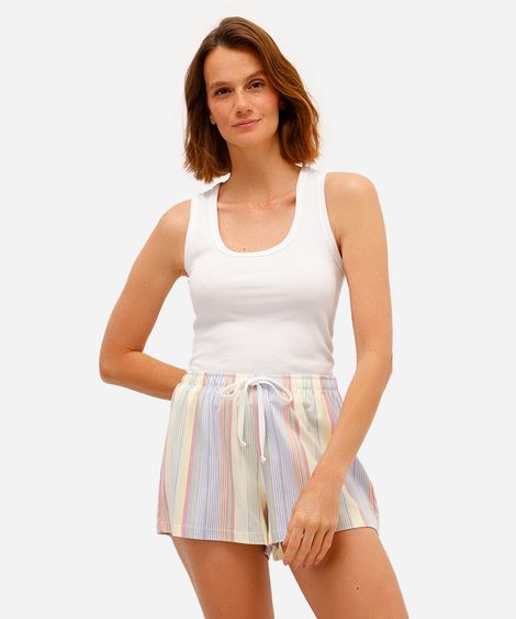 short de pijama feminino avulso listrado azul