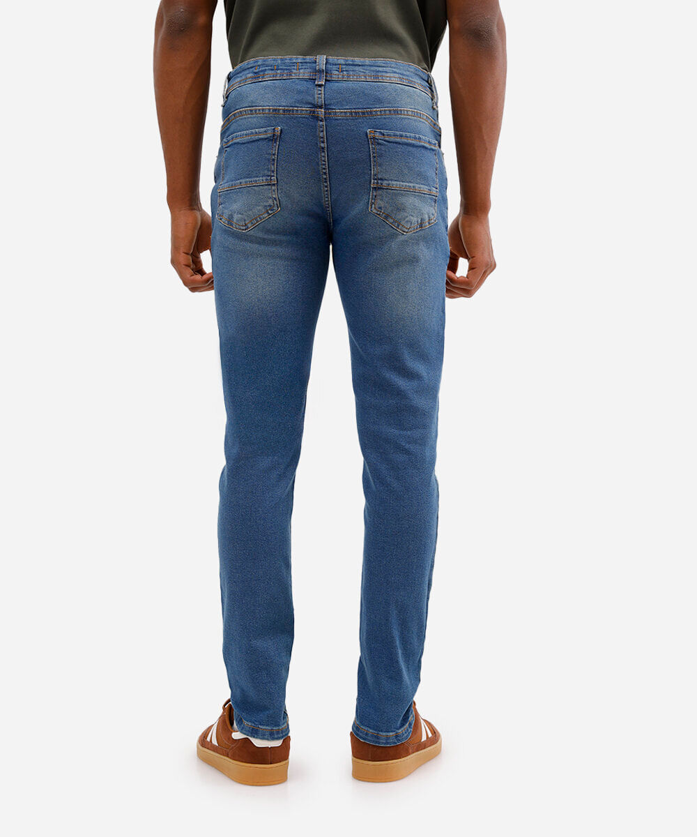 calça skinny jeans destroyed azul