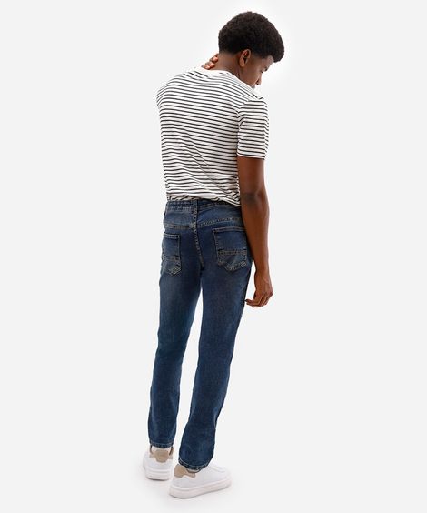 calça slim comfort jeans azul