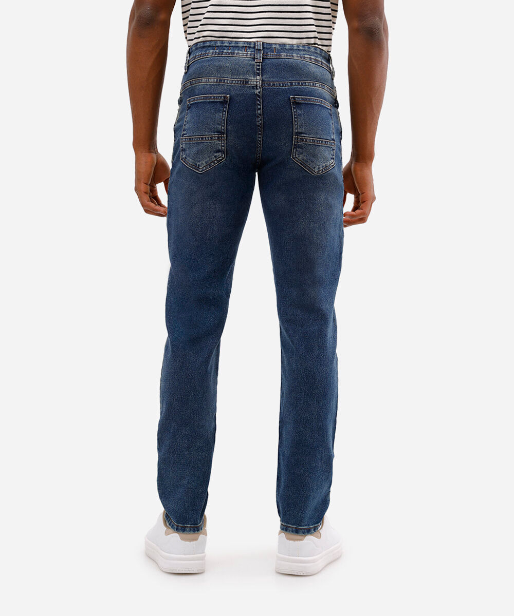 calça slim comfort jeans azul
