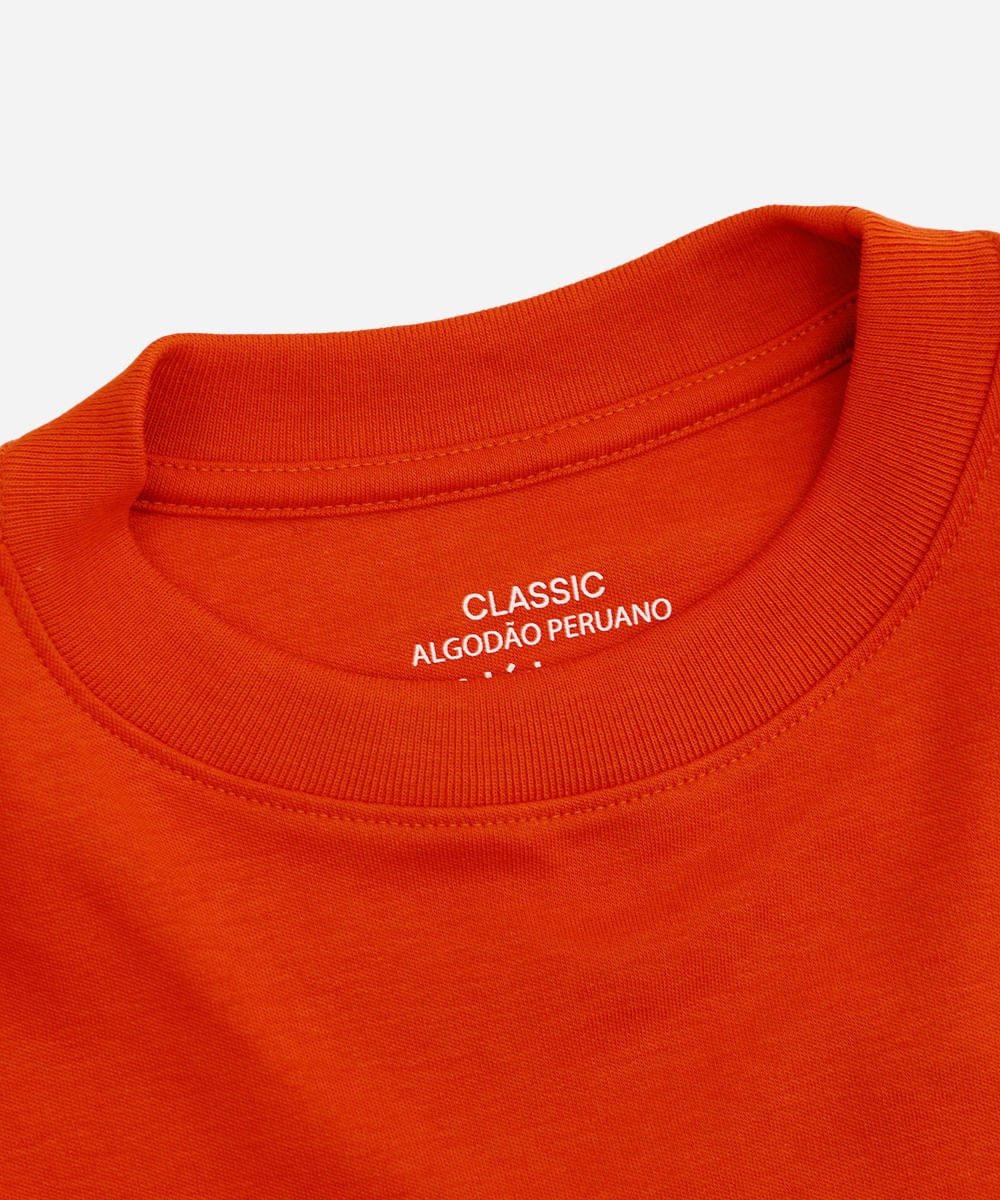 camiseta classic feminina de algodão peruano interlock laranja