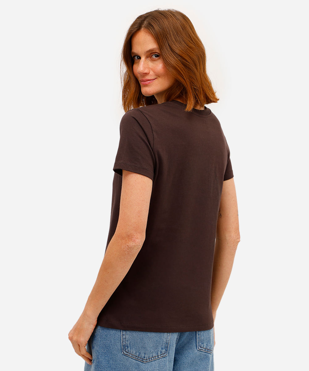 camiseta feminina de algodão garfield marrom