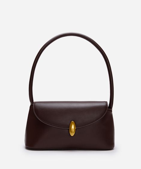 bolsa shoulder estruturada marrom