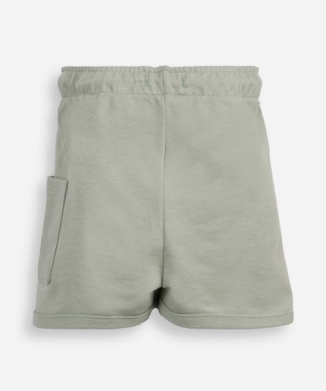 bermuda de moletinho com cordão e bolso verde