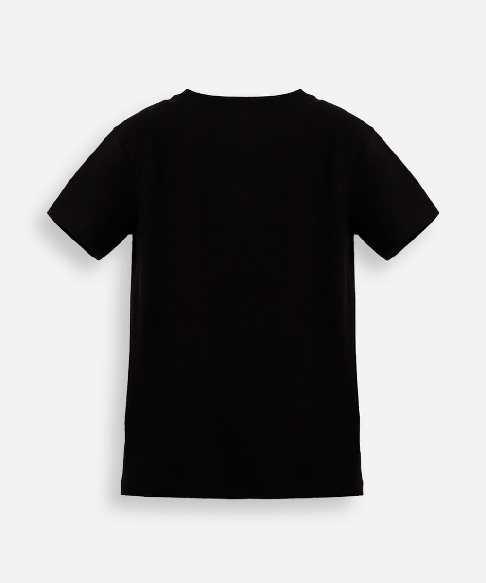 camiseta infantil de algodão com paetê homem aranha preta