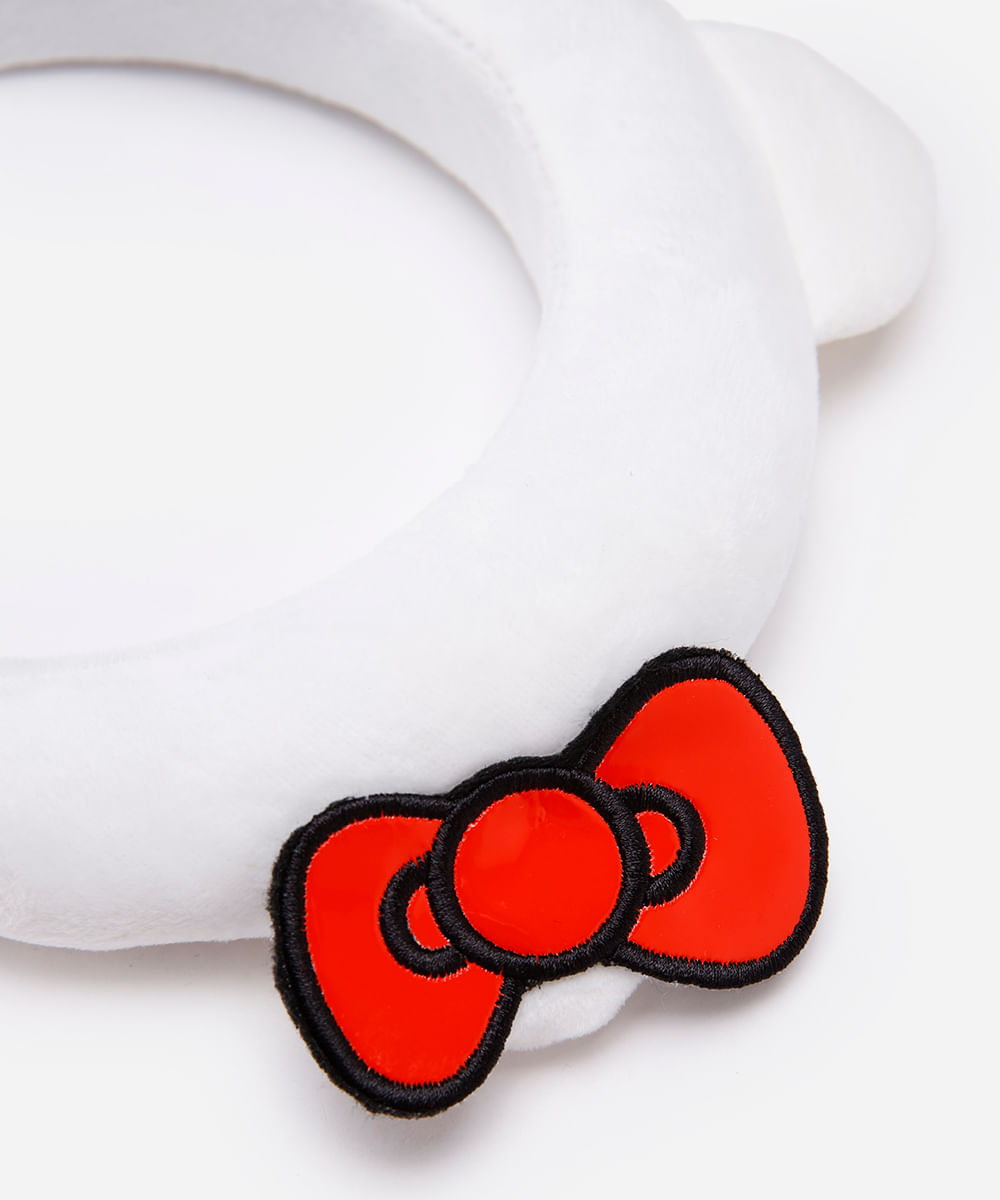 tiara infantil hello kitty texturizada branca