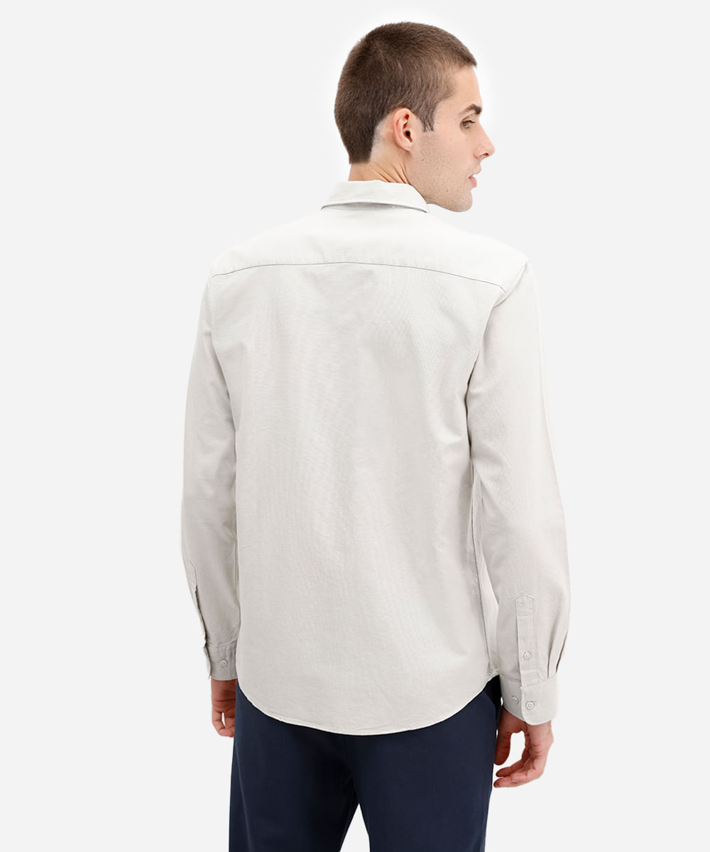 camisa de algodão comfort manga longa verde