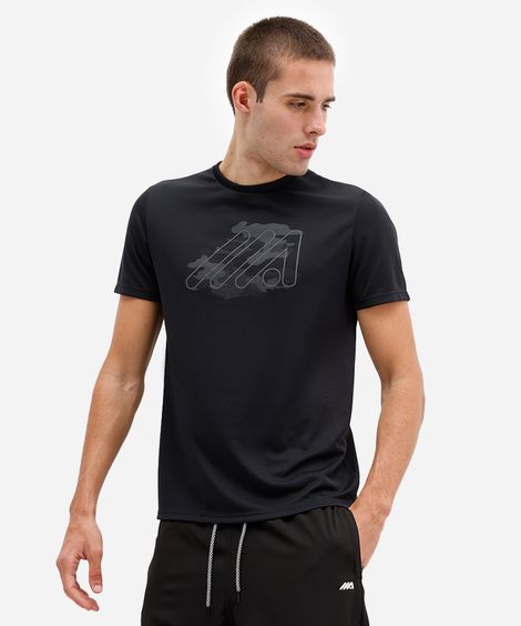 camiseta masculina esportiva camuflada preta
